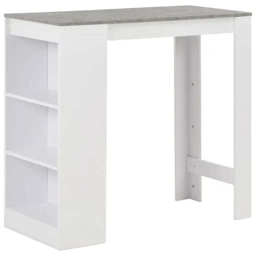 Mesa de Bar com Prateleira Branco 110x50x103 cm