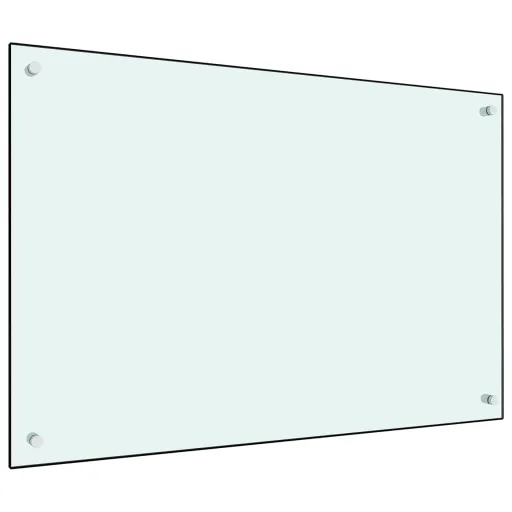 Painel Anti-Salpicos de Cozinha 90x60 cm Vidro Temperado Branco