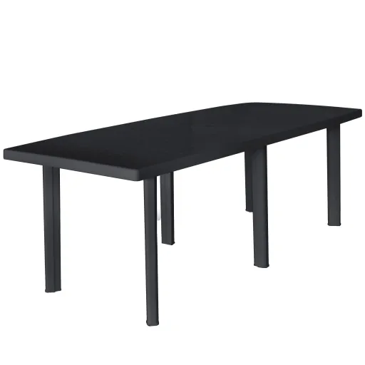 Mesa de Jardim 216x90x72 cm Plástico Antracite