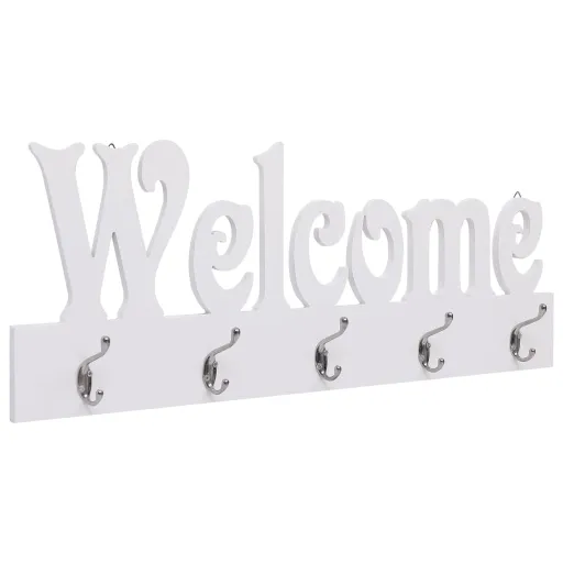 Cabide de Parede WELCOME 74x29,5 cm Branco