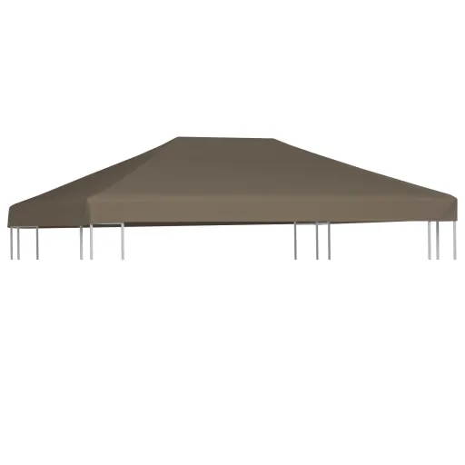 Cobertura de Gazebo 310 g/m² 3x3 m Cinzento-Acastanhado