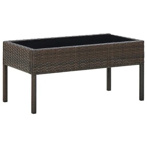 Mesa de Jardim 75x40x37 Vime PE Castanho