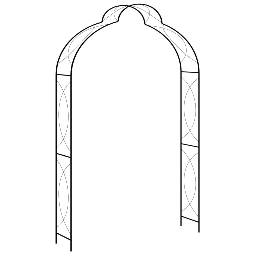 Arco de Jardim 150x34x240 cm Ferro Preto