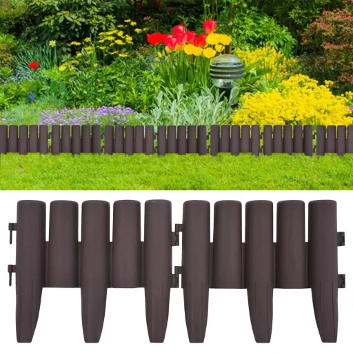 Bordas de Relvado   10 m PP Castanho (36 pcs)