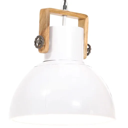 Candeeiro Suspenso Industrial Redondo 25 W 40 cm E27 Branco