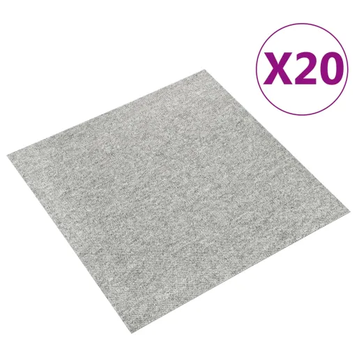 Ladrilhos Carpete para Pisos   5 m² 50x50cm Cinzento-Claro (20 pcs)