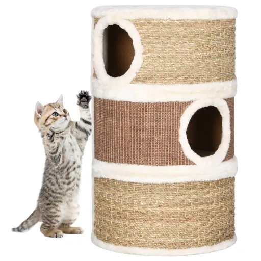 Barril Arranhador para Gatos 60 cm Erva Marinha