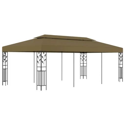 Gazebo 6x3 m 180 g/m² Cinzento-Acastanhado