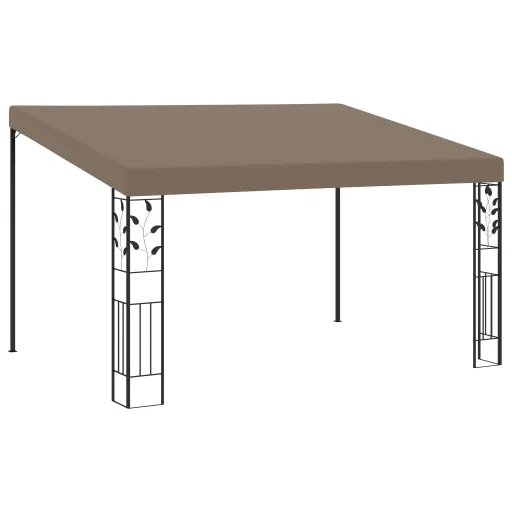 Gazebo de Parede 4x3x2,5 m Cinzento-Acastanhado