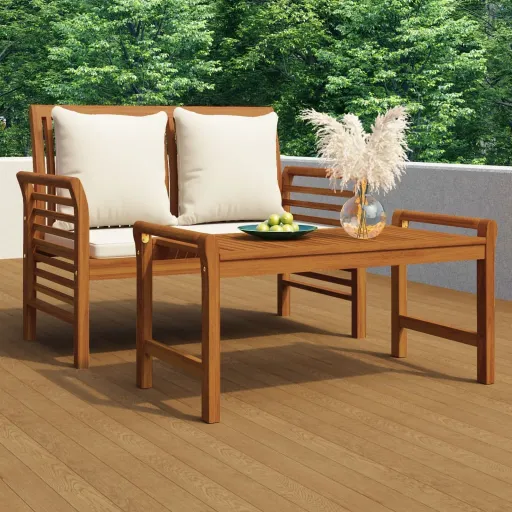 Conj. Lounge Jardim c/ Almofadões Branco Nata Acácia (2 pcs)