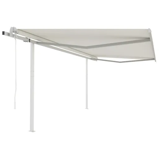 Toldo Retrátil Automático com Postes 4x3 m Cor Creme