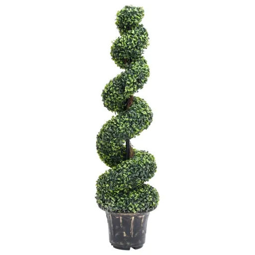 Planta Artificial Buxo em Espiral com Vaso 117 cm Verde