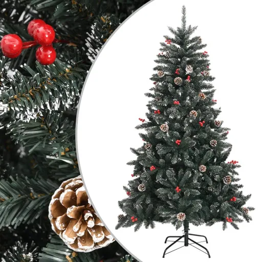 Árvore de Natal Artificial com Suporte 150 cm PVC Verde