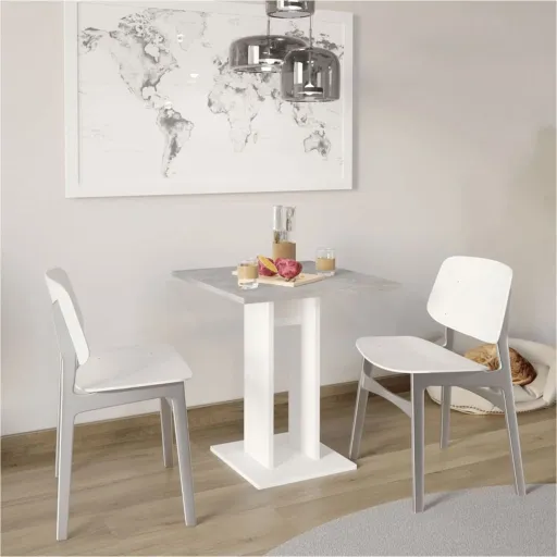 FMD Mesa de Jantar 70 cm Cinzento Cimento e Branco