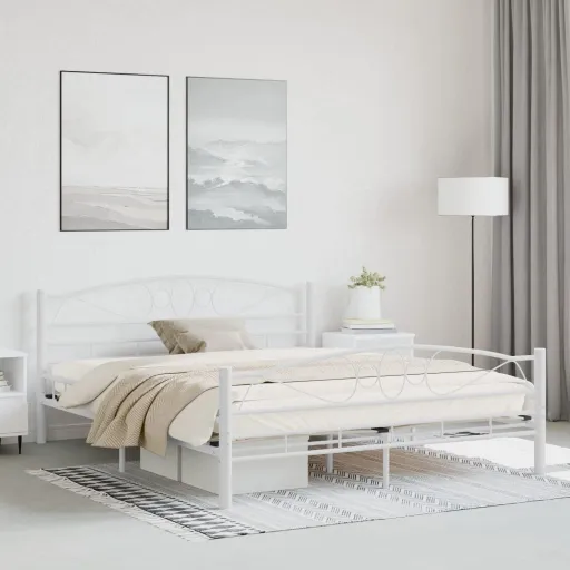 Estrutura de Cama 160x200 cm Metal Branco