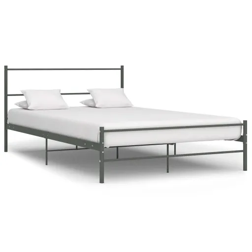 Estrutura de Cama Metal 160x200 cm Cinzento