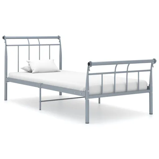 Estrutura de Cama 100x200 cm Metal Cinzento