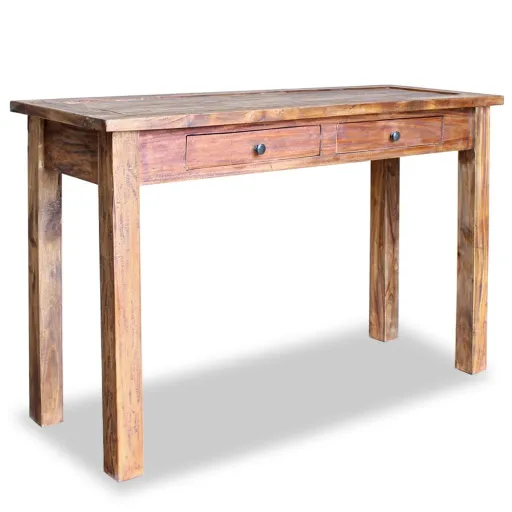 Mesa Consola Madeira de Mogno Maciça 123x42x75 cm