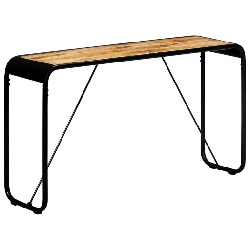 Mesa Consola 140x35x76 cm Madeira de Mangueira Maciça Áspera