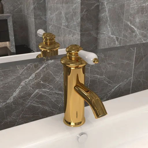 Torneira para Lavatório de Casa de Banho 130x180 mm Dourado