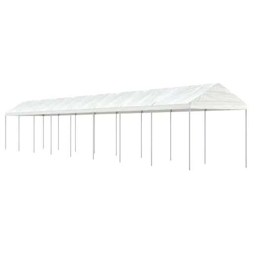 Gazebo com Telhado 17,84x2,28x2,69 m Polietileno Branco