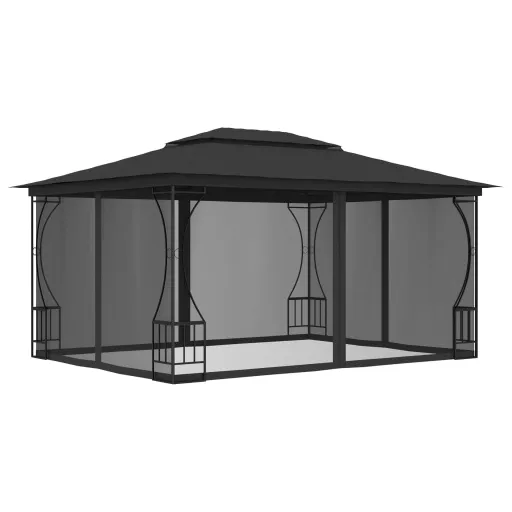 Gazebo com Redes 300x400x265 cm Antracite