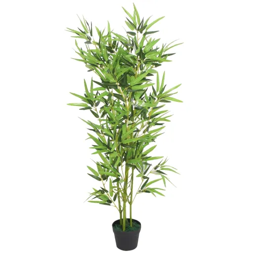 Planta Bambu Artificial com Vaso 120 cm Verde