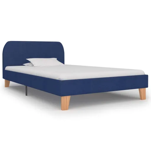 Estrutura de Cama 90x200 cm Tecido Azul