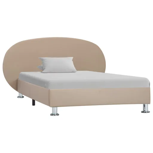 Estrutura de Cama 100x200cm Couro Artificial Cappuccino