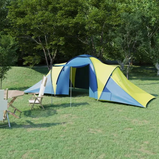 Tenda de Campismo para 6 Pessoas Azul e Amarelo