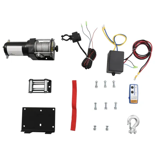 Guincho de Cabo Bloco de Polia 12V com Sem Fio Controle e Placa 1360kg