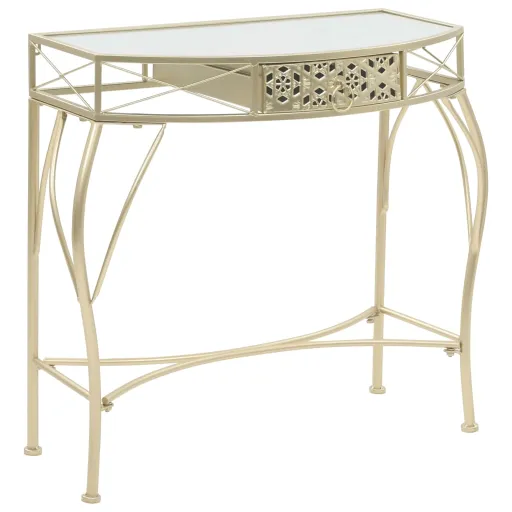 Mesa de Apoio de Estilo Francês Metal 82x39x76 cm Dourado