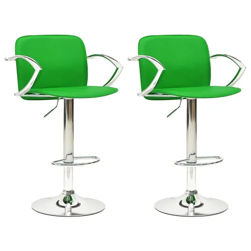 Bancos de Bar   Couro Artificial Verde (2 pcs)