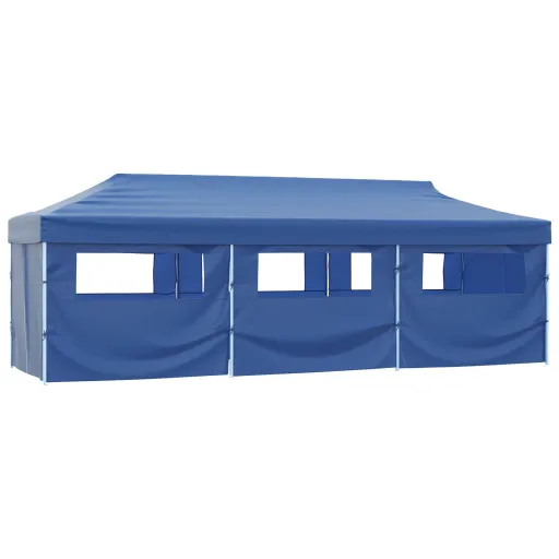 Tenda para Festas Pop-up Dobrável c/ 8 Paredes 3x9 m Azul