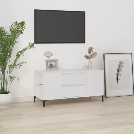 Móvel para TV 102x44,5x50 cm Derivados de Madeira Branco