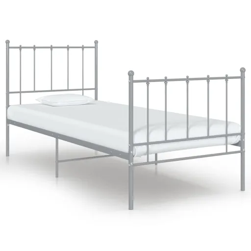 Estrutura de Cama 90x200 cm Metal Cinzento