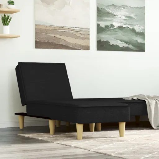 Chaise Longue Tecido Preto