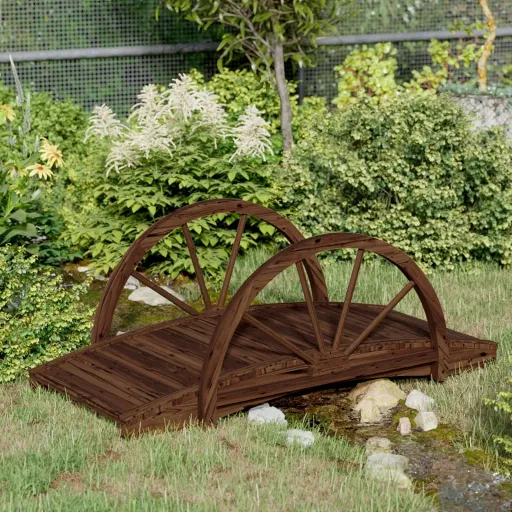 Ponte de Jardim c/ Meio Leme 99x50x38 cm Abeto Maciço