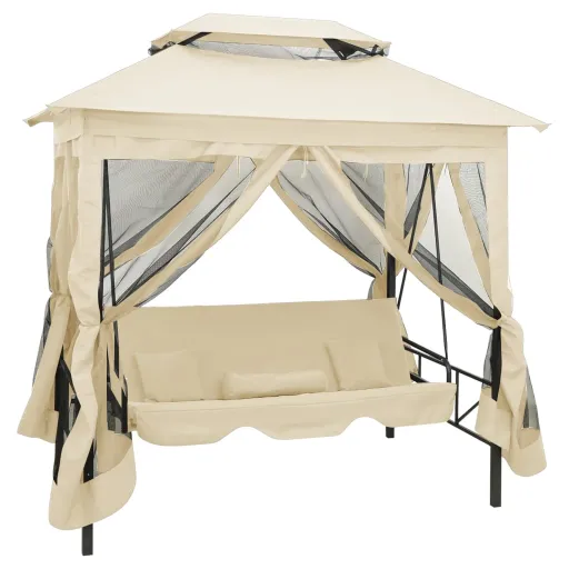 Gazebo com Baloiço Conversível Branco Nata