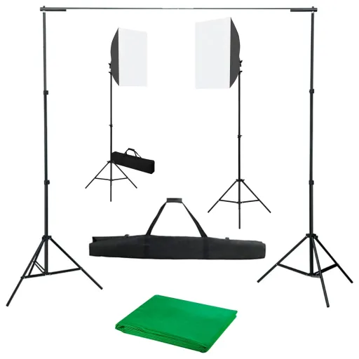 Kit de Estúdio Fotográfico com Softbox de Iluminação e Fundo