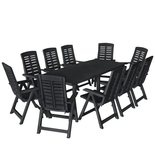 Conjunto de Jantar de Exterior   Plástico Antracite (11 pcs)