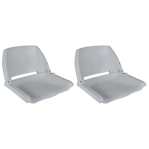 Assentos de Barco   Encosto Dobrável 41x51x48 cm Cinzento (2 pcs)