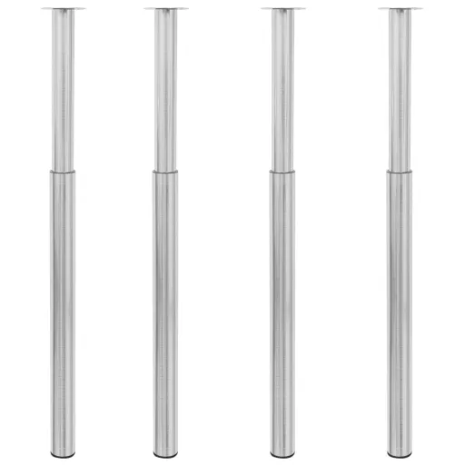 Pernas de Mesa Telescópicas   710-1100 mm Níquel Escovado (4 pcs)