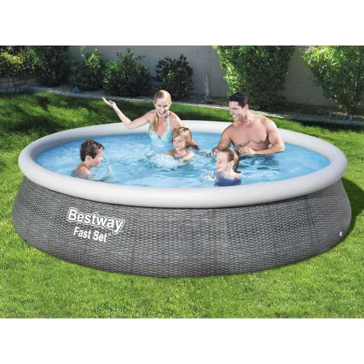 Bestway Conjunto Piscina Insuflável Fast Set com Bomba 396x84 cm