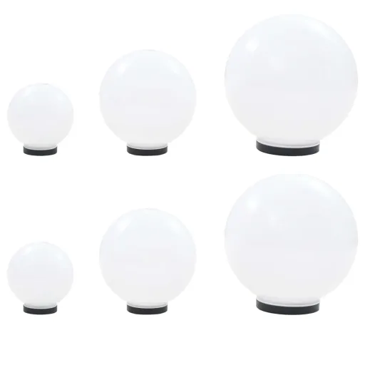 Conjunto de Candeeiros Esféricos LED 20/30/40 cm PMMA (6 pcs)