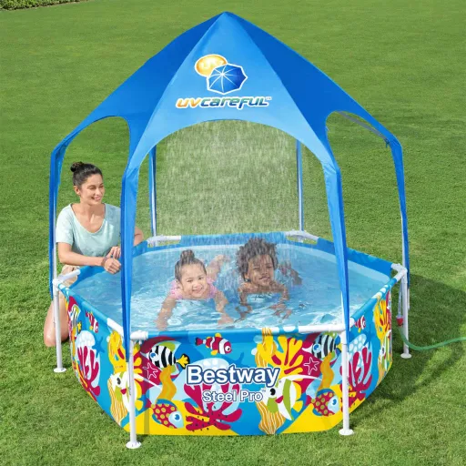 Bestway Piscina de Superfície Infantil Steel Pro UV Careful 183x51 cm