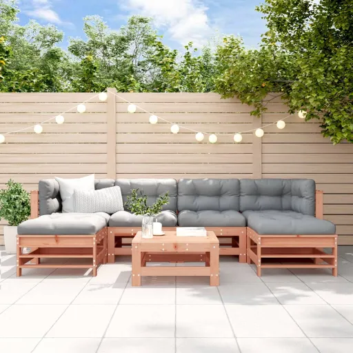 Conjunto Lounge de Jardim Madeira de Douglas Maciça (7 pcs)