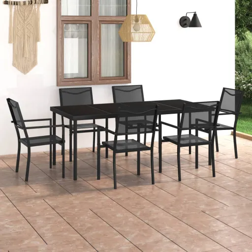 Conjunto de Jantar para Exterior Aço (7 pcs)