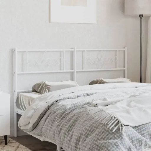 Cabeceira de Cama 150 cm Metal Branco