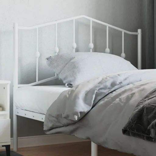 Cabeceira de Cama 107 cm Metal Branco